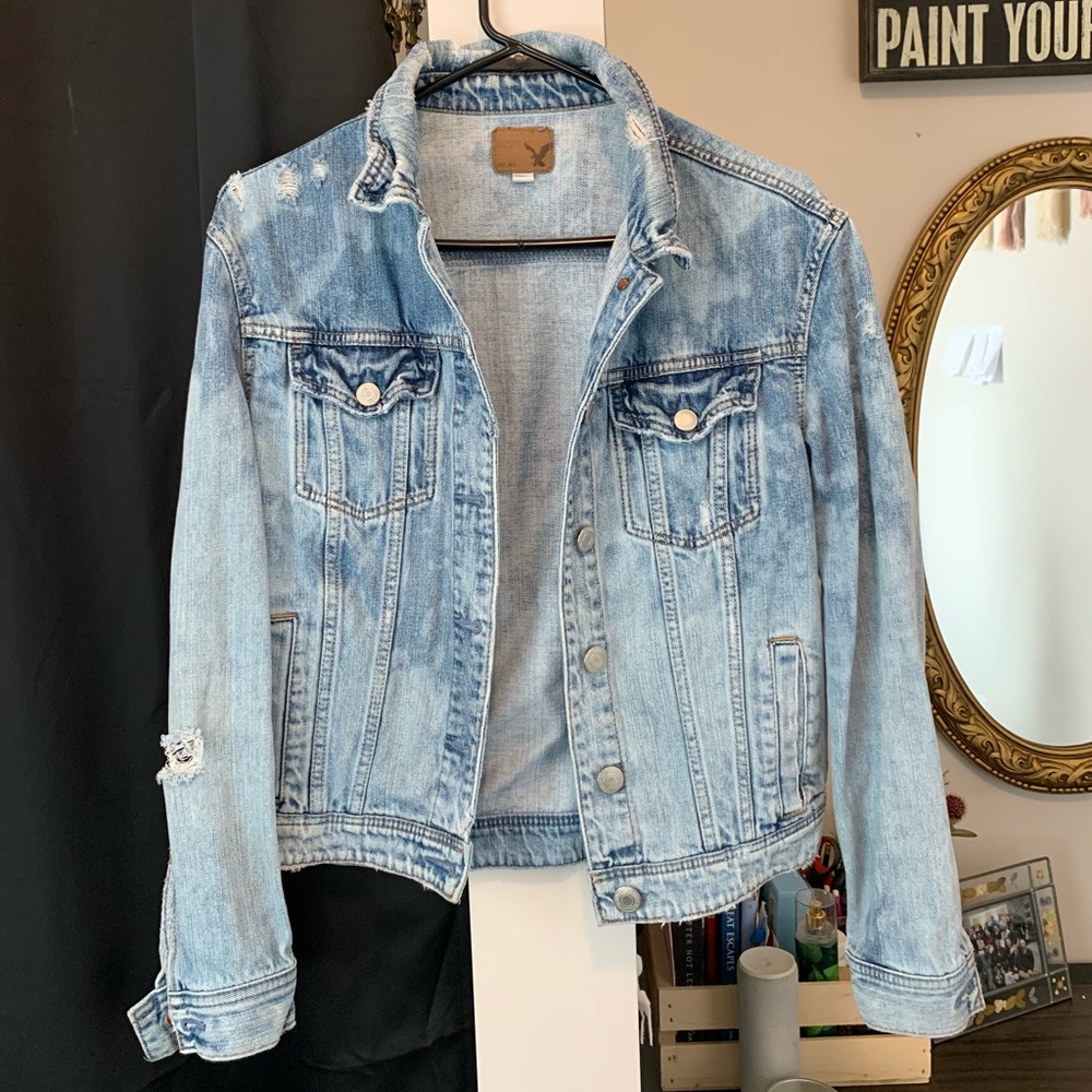 Distressed Jean Jacket- American Eagle